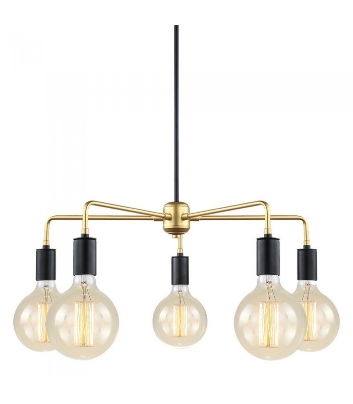 Modern Hanging Pendant Black, Gold 5 Light , E27 - 1