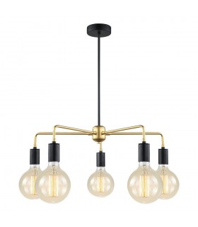 Modern Hanging Pendant Black, Gold 5 Light , E27 - 2