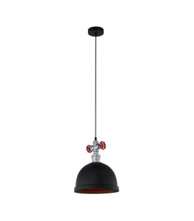 Industrial And Retro Hanging Pendant Black, Silver 1 Light , E27 - 2
