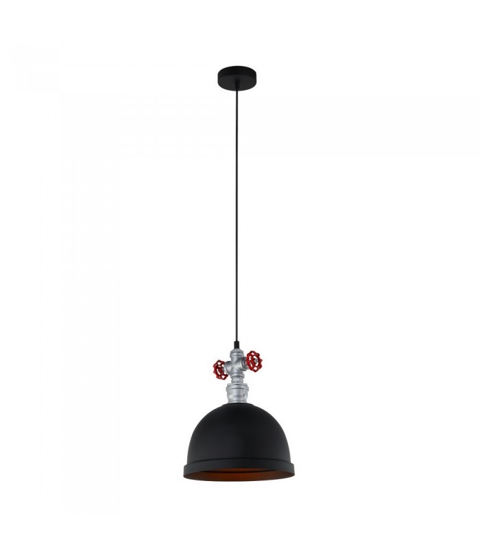Industrial And Retro Hanging Pendant Black, Silver 1 Light , E27 - 2