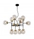 Industrial And Retro Hanging Pendant Fixed Antique Bronze, Black 12 Light  with Clear Shade, E14 - 1