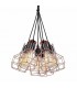 Industrial And Retro Hanging Pendant Black, Copper 6 Light  with Wire Shade, E27 - 1