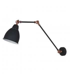 Industrial And Retro Wall Lamp Graphite, Red Copper 1 Light  with Graphite Shade, E27 - 1