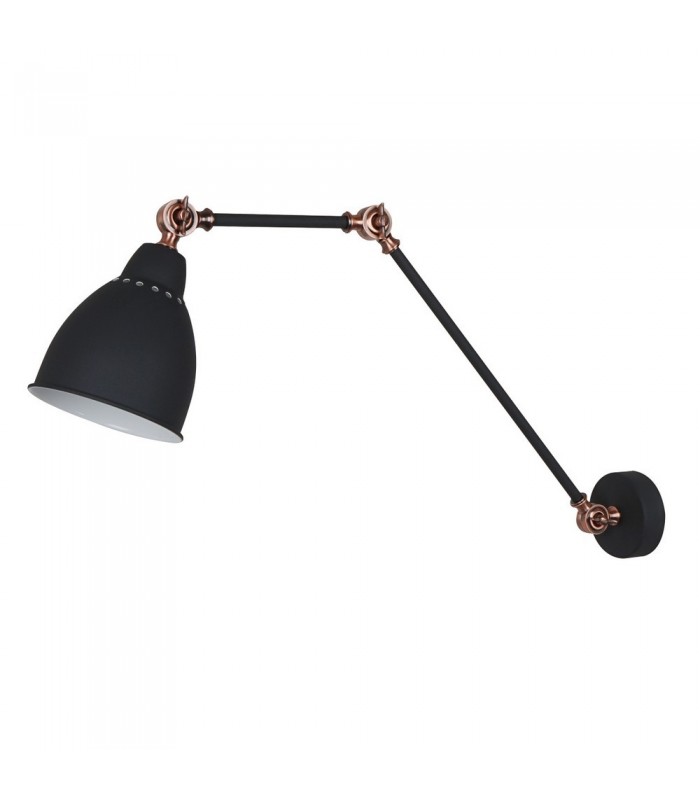 Industrial And Retro Wall Lamp Graphite, Red Copper 1 Light  with Graphite Shade, E27 - 1