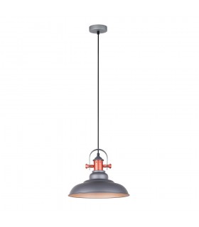 Industrial And Retro Hanging Pendant Gray, Copper 1 Light , E27 - 2