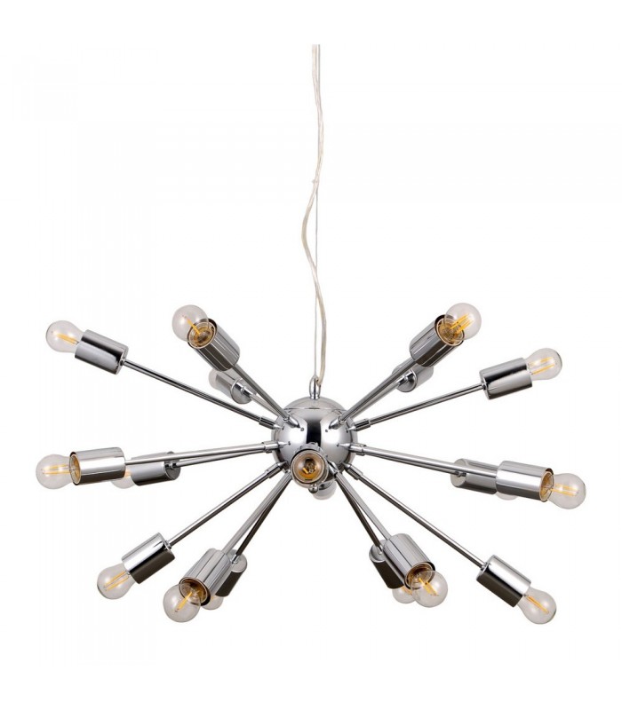 Modern Hanging Pendant Chrome 18 Light , E27 - 1