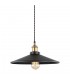 Industrial And Retro Hanging Pendant Black, Gold 1 Light  with Black Shade, E27 - 1