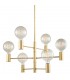 Modern Hanging Pendant Fixed Golden Matt 6 Light , E27 - 1