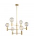 Modern Hanging Pendant Fixed Golden Matt 6 Light , E27 - 2