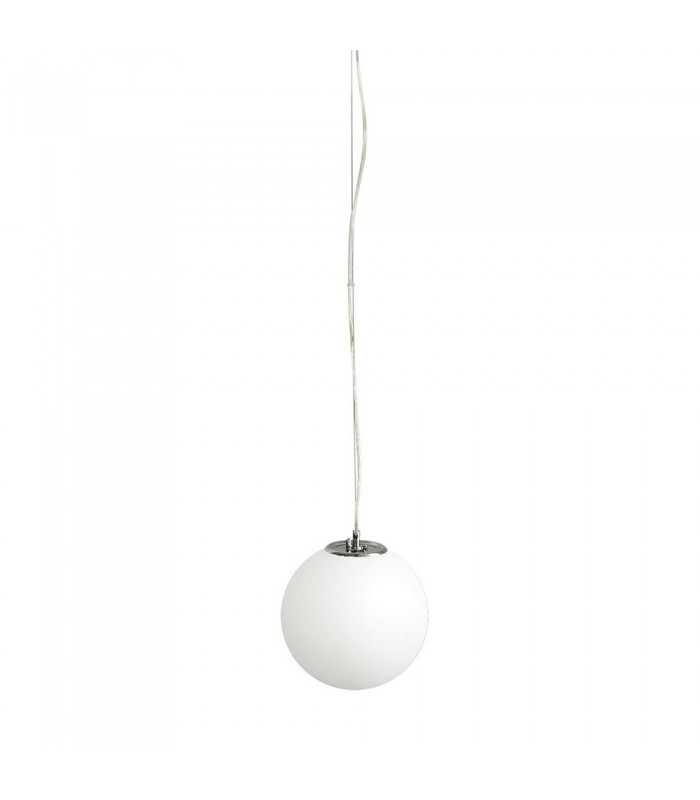 Modern Hanging Pendant Chrome 1 Light  with Glass Shade, E27 - 1