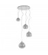 Modern Hanging Pendant Chrome 4 Light  with Glass Shade, E27 - 2