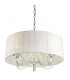 Classic Hanging Pendant Chrome 3 Light  with White Shade, E14 - 1