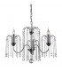 Classic Hanging Pendant Chrome 3 Light  with Laser Cut Anodized Silver Aluminum, Crystal Shade, E14 - 1