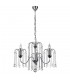 Classic Hanging Pendant Chrome 3 Light  with Laser Cut Anodized Silver Aluminum, Crystal Shade, E14 - 2