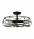 Industrial And Retro Flush Ceiling Light Black 3 Light , E27 - 1
