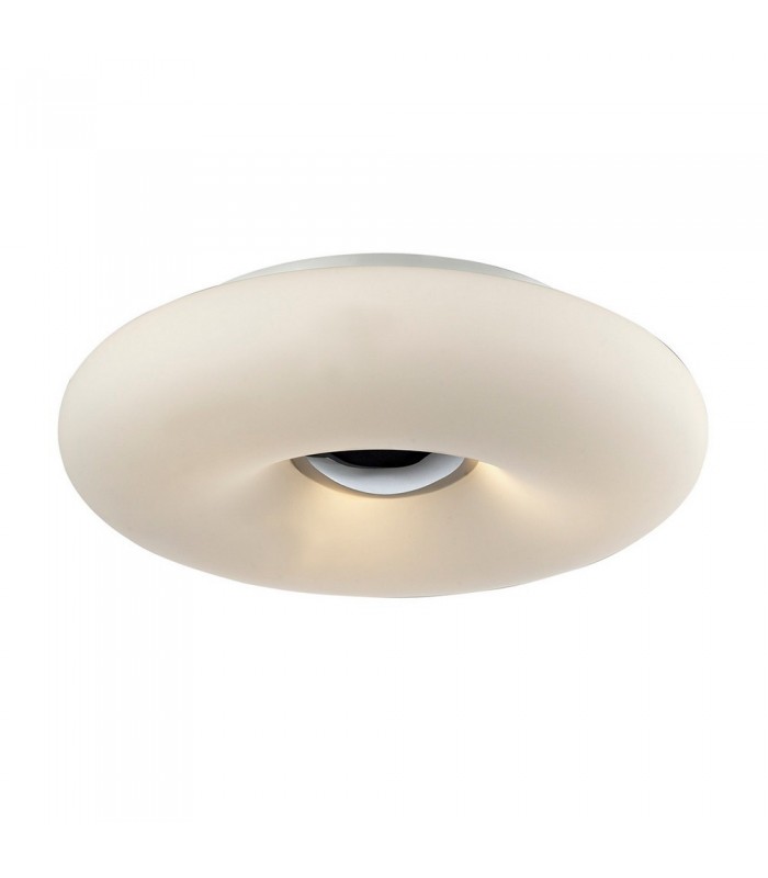 Modern Flush Ceiling Light Chrome 3 Light  with White, Frozen Shade, E27 - 1