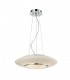 Modern Hanging Pendant Chrome, White 4 Light  with White Shade, E27 - 1