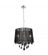 Hanging Pendant Chrome, Black 3 Light  with Black Fabric Shade, E14 - 1