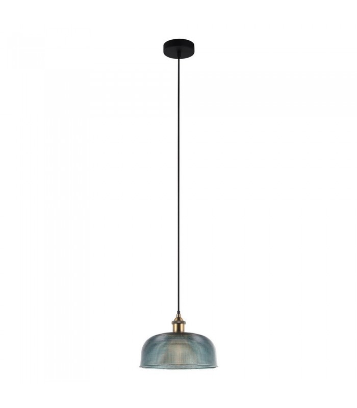 Industrial And Retro Hanging Pendant Blue 1 Light , E27 - 1