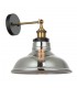 Industrial And Retro Wall Lamp Black, Gold 1 Light  with Smoky Shade, E27 Dimmable - 1