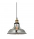 Industrial And Retro Hanging Pendant Black, Gold 1 Light  with Smoky Shade, E27 Dimmable - 1