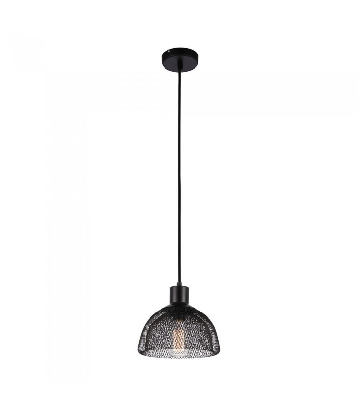 Industrial And Retro Hanging Pendant Black 1 Light  with Metal Mesh Shade, E27 - 1