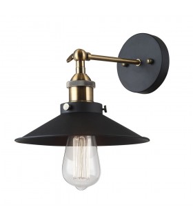 Industrial And Retro Wall Lamp Black 1 Light  with Metal Alloy Shade, E27 - 1