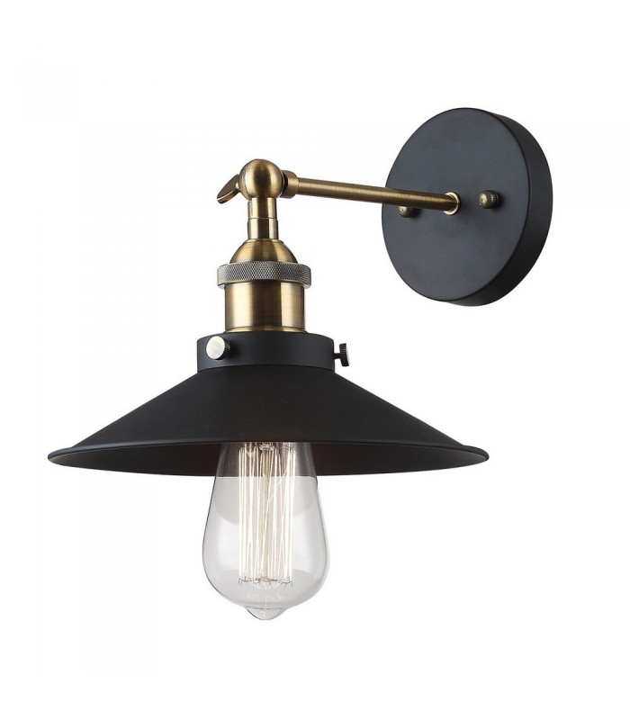 Industrial And Retro Wall Lamp Black 1 Light  with Metal Alloy Shade, E27 - 1