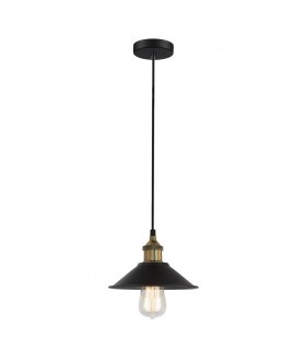 Industrial And Retro Hanging Pendant Black 1 Light  with Metal Alloy Shade, E27 - 1