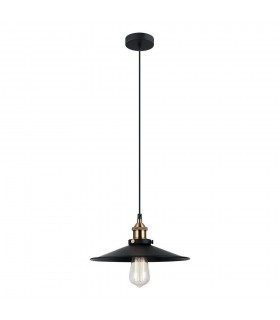Industrial And Retro Hanging Pendant Black 1 Light  with Metal Alloy Shade, E27 - 1