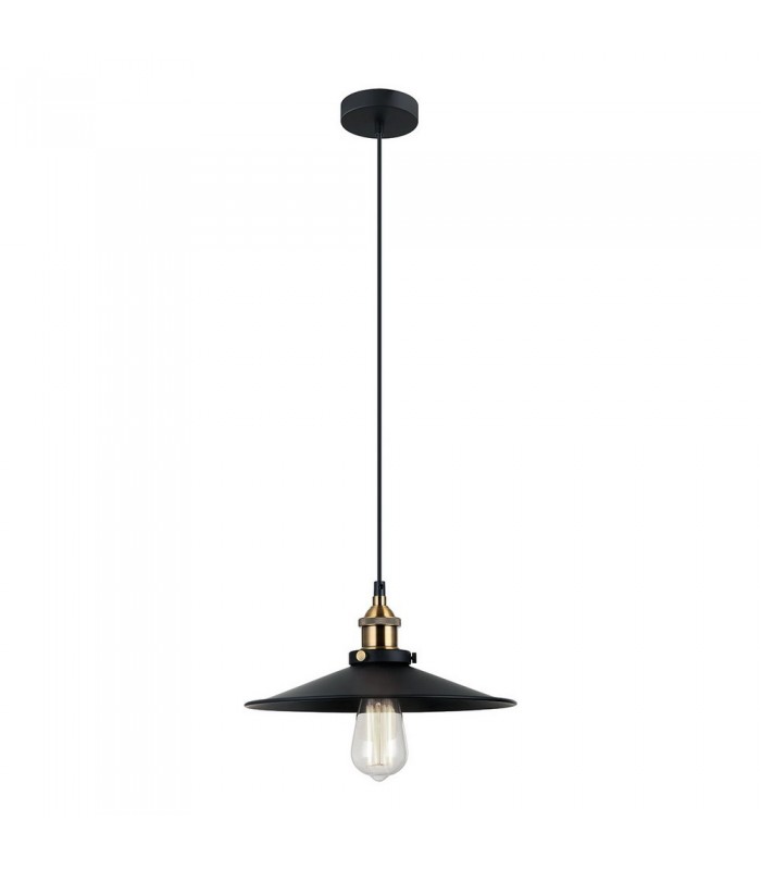 Industrial And Retro Hanging Pendant Black 1 Light  with Metal Alloy Shade, E27 - 1
