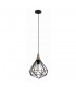 Industrial And Retro Hanging Pendant Black 1 Light with Cage Shade, E27 - 1