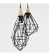 Industrial And Retro Hanging Pendant Black 1 Light with Cage Shade, E27 - 4