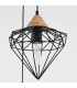 Industrial And Retro Hanging Pendant Black 1 Light with Cage Shade, E27 - 5