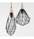 Industrial And Retro Hanging Pendant Black 1 Light with Cage Shade, E27 - 6