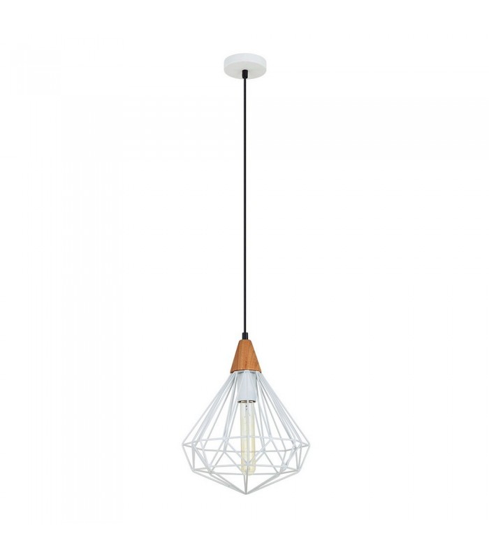 Industrial And Retro Hanging Pendant White 1 Light , E27 - 1