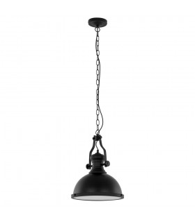 Industrial And Retro Hanging Pendant Black 1 Light with Glass Shade, E27 - 2