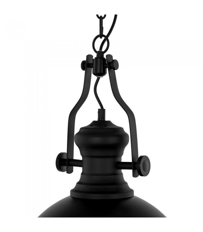 Industrial And Retro Hanging Pendant Black 1 Light with Glass Shade, E27 - 3