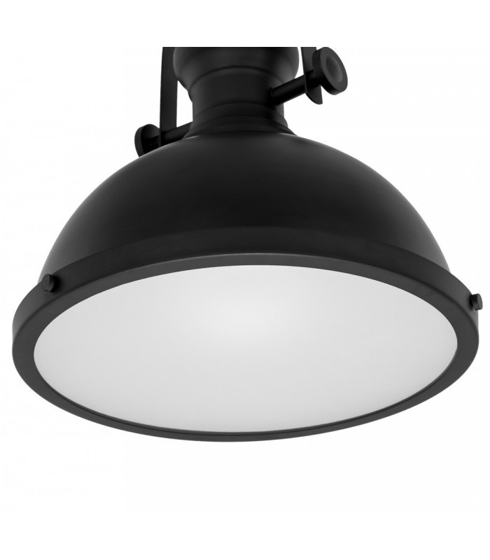 Industrial And Retro Hanging Pendant Black 1 Light with Glass Shade, E27 - 5