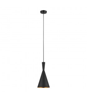 Industrial And Retro Hanging Pendant Black, Brass 2 Light  with Metal Alloy Shade, E27 - 1