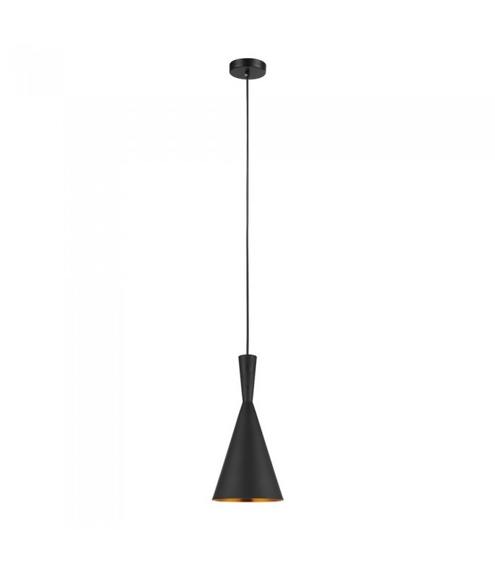 Industrial And Retro Hanging Pendant Black, Brass 2 Light  with Metal Alloy Shade, E27 - 1