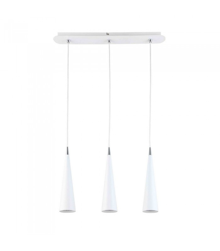 Modern Hanging Pendant White 3 Light  with White Shade LED, GU10 - 1