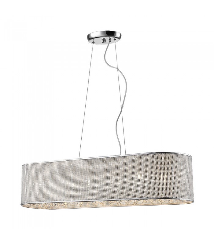 Modern Hanging Pendant Chrome 6 Light  with Silver Shade, G9 - 1