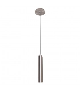 Modern Hanging Pendant Chrome 1 Light  with Satin Nickel Shade, GU10 - 1
