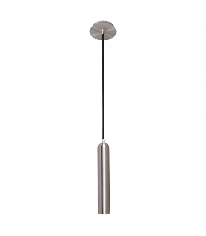Modern Hanging Pendant Chrome 1 Light  with Satin Nickel Shade, GU10 - 1