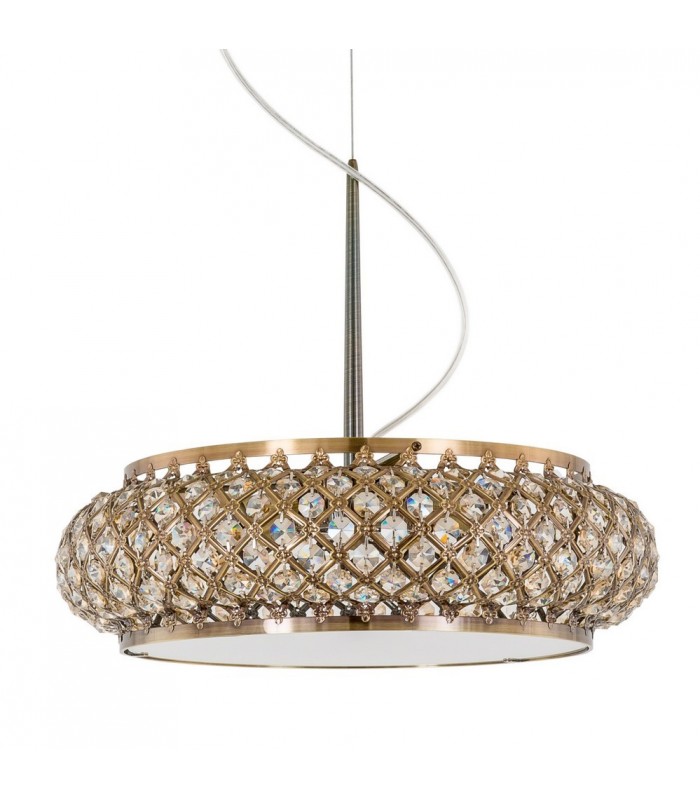 Classic Hanging Pendant Antique Bronze 5 Light  with Crystal Shade, G9 - 1