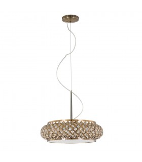 Classic Hanging Pendant Antique Bronze 5 Light  with Crystal Shade, G9 - 2
