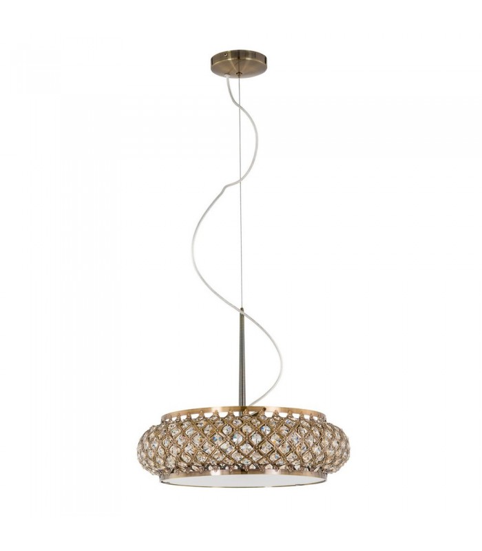Classic Hanging Pendant Antique Bronze 5 Light  with Crystal Shade, G9 - 2