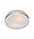 Modern Flush Ceiling Light Chrome, White 1 Light  with White Shade, E27, IP44 - 1