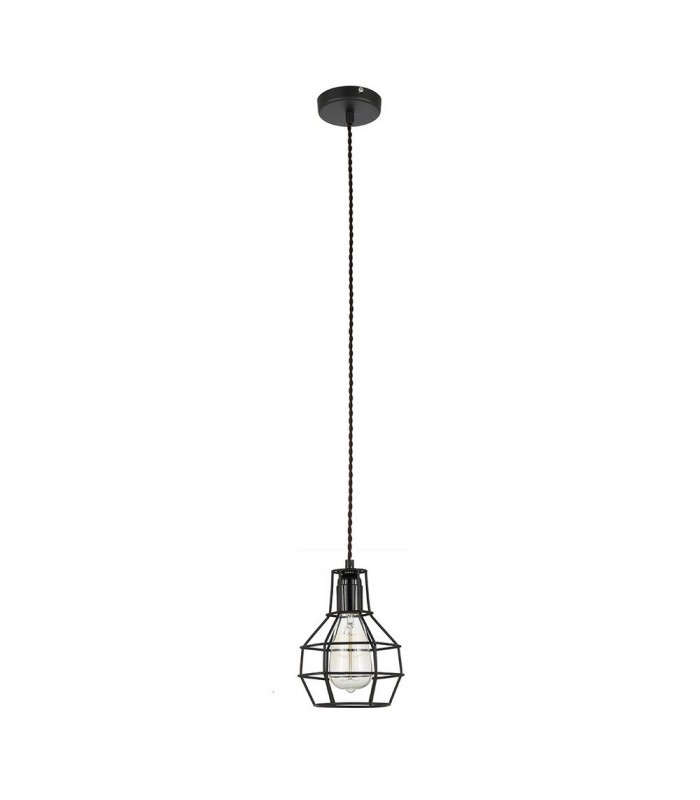 Industrial And Retro Hanging Pendant Black 1 Light , E27 - 1